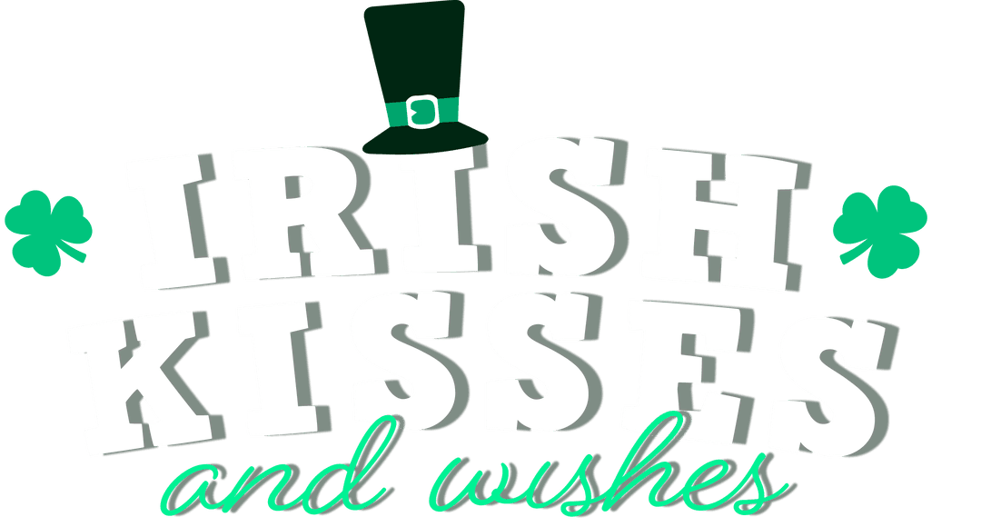 Irish Kisses Wishes Festive Transparent Design with Shamrocks