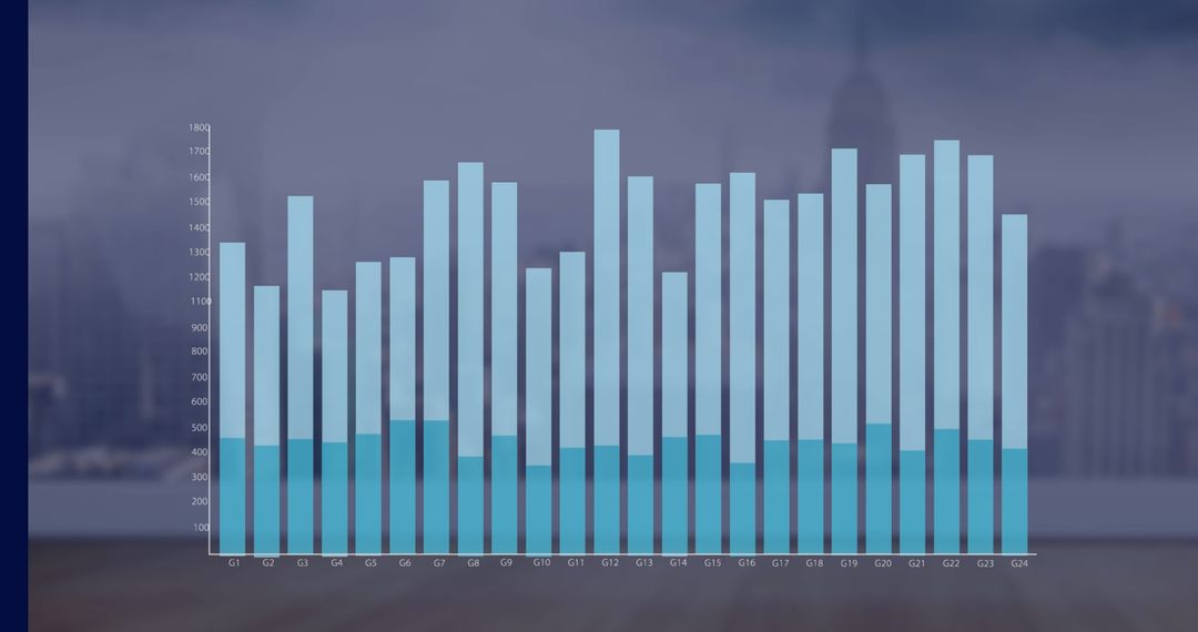 Cityscape Background with Overlaid Financial Graph Indicating Growth