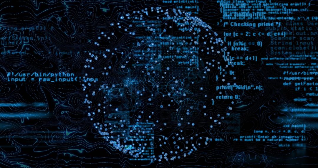 Futuristic Virtual Interface with Glowing Spherical Network