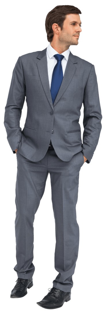 Stylish Businessman in Formal Suit on Transparent Background