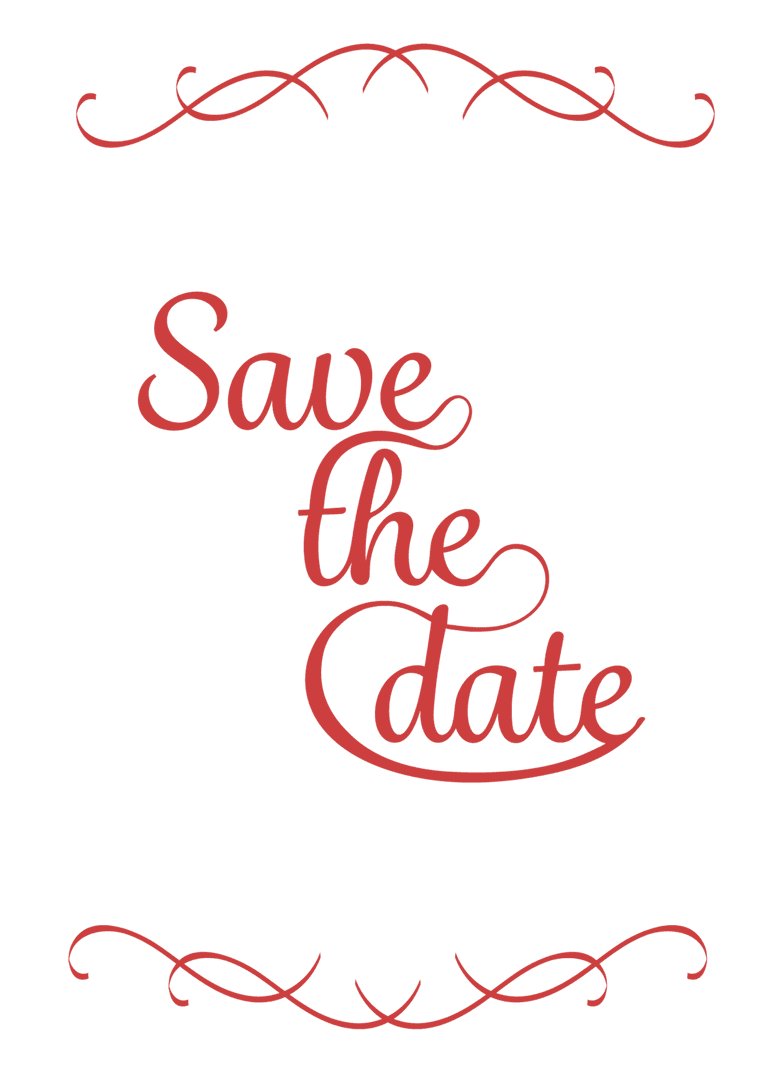 Elegant Save the Date on Transparent Background for Celebrations