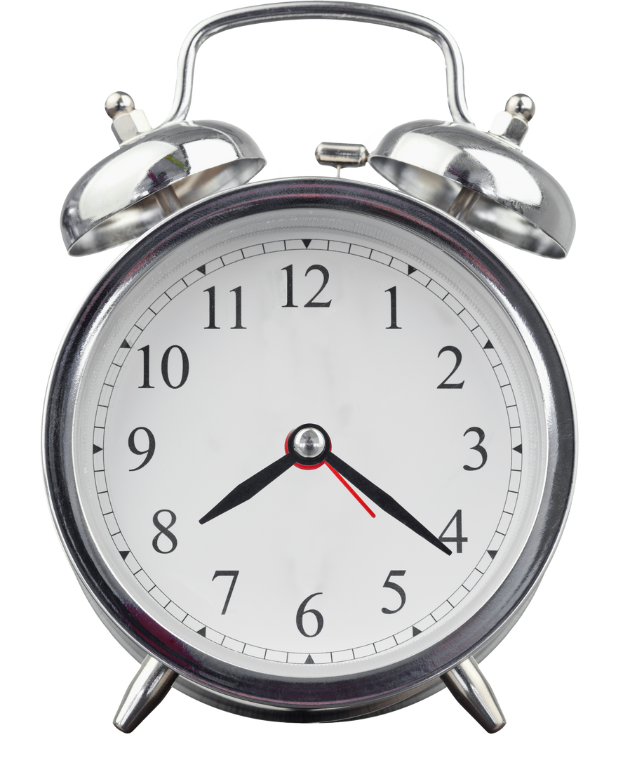 Silver Alarm Clock on Transparent Background - Download Free Stock Images Pikwizard.com