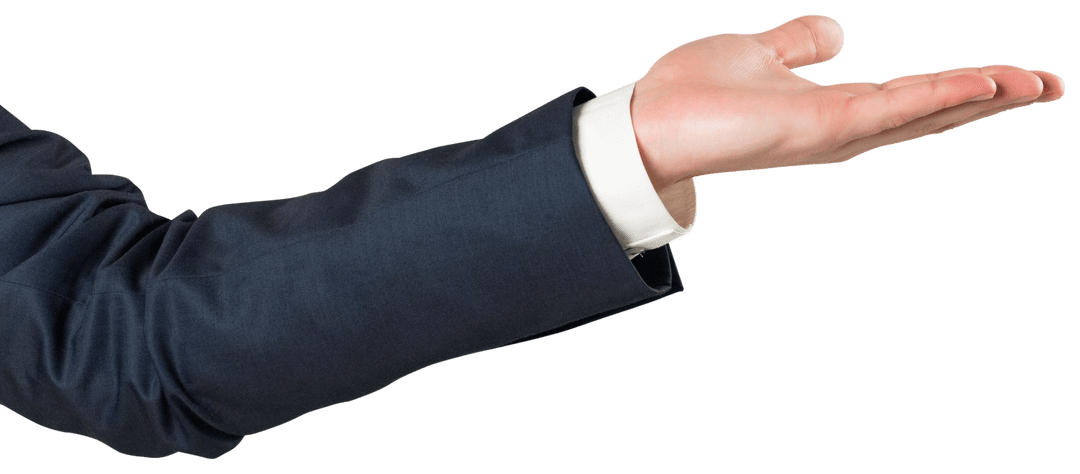 Businessman Hand Reaching Out on Transparent Background
