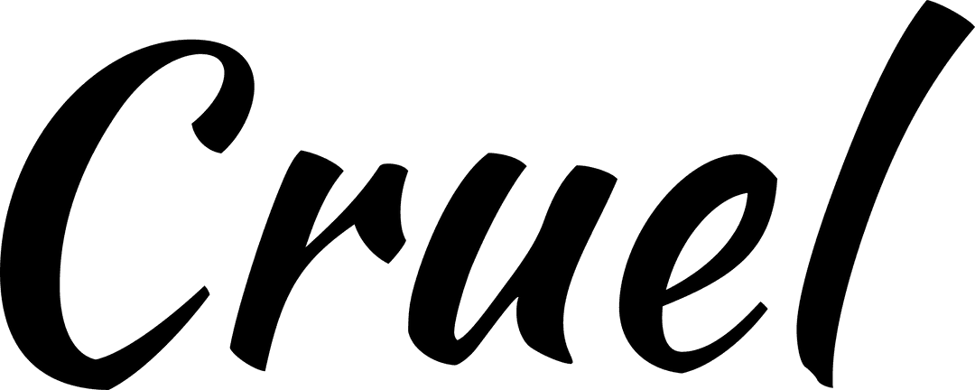 Cruel Text Design on Transparent Background