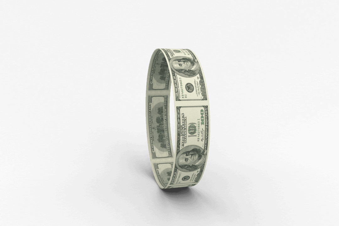 Floating Money Circle on Transparent Background for Financial Design