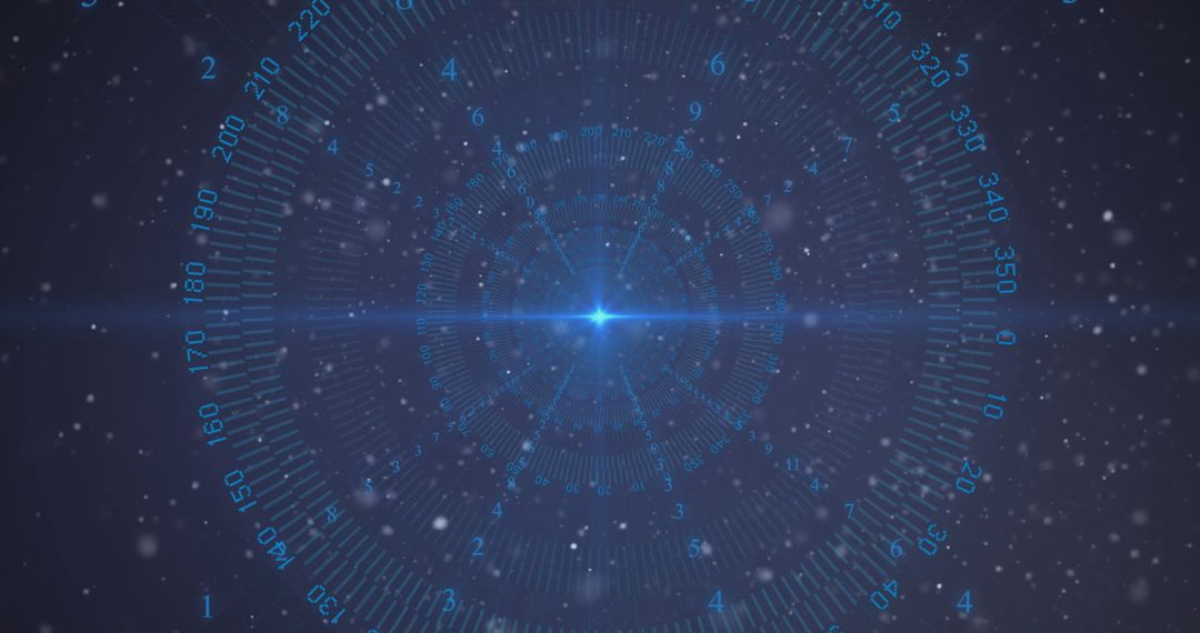 Futuristic Digital Interface with Numeric Patterns and Light Effects