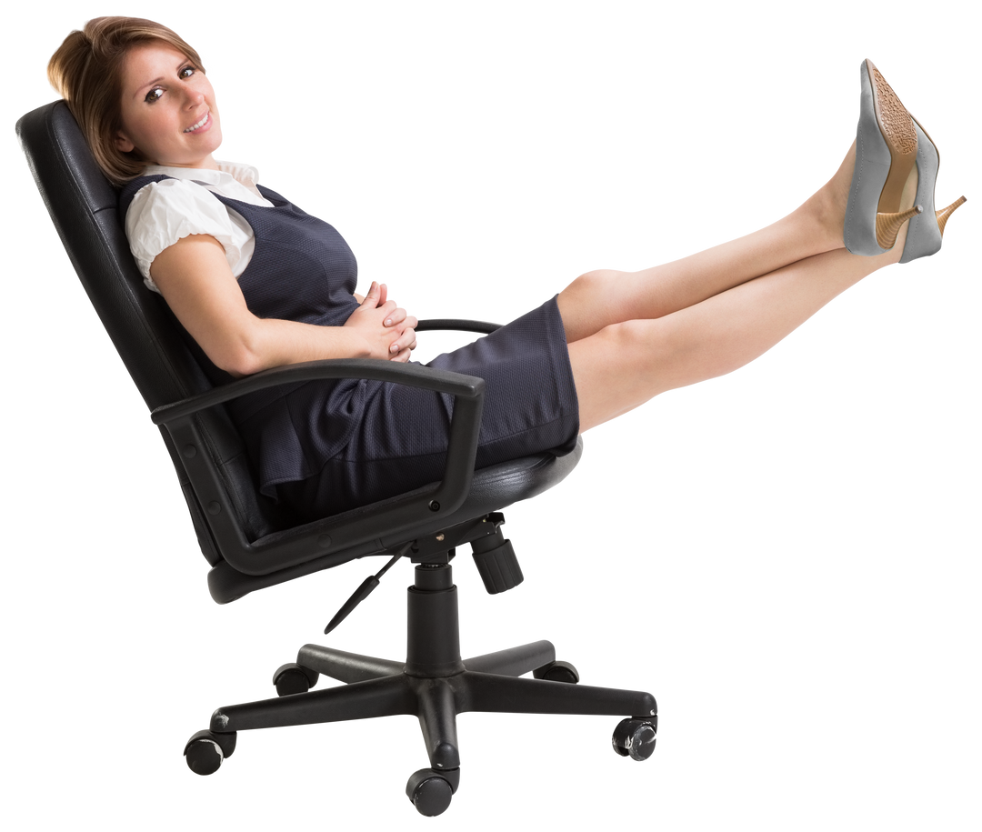 Transparent Background Relaxed Businesswoman Sitting Chair Smiling - Download Free Stock Images Pikwizard.com