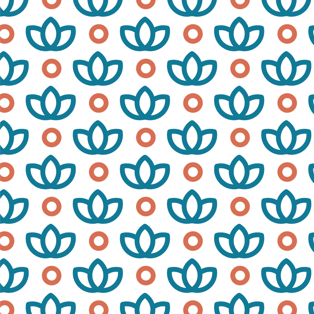 Colorful Flower and Circle Pattern on Transparent Background