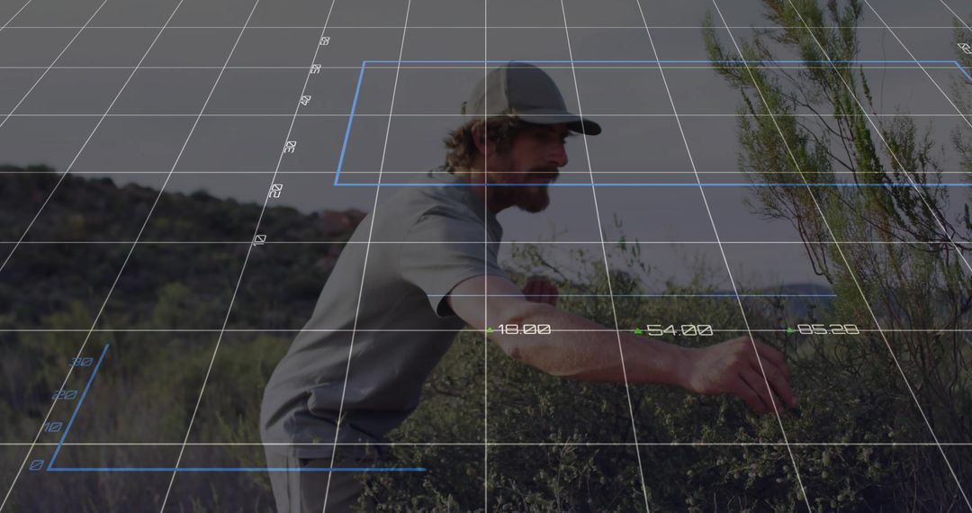 Explorer Reaching in Wild Terrain with Digital Grid Overlay