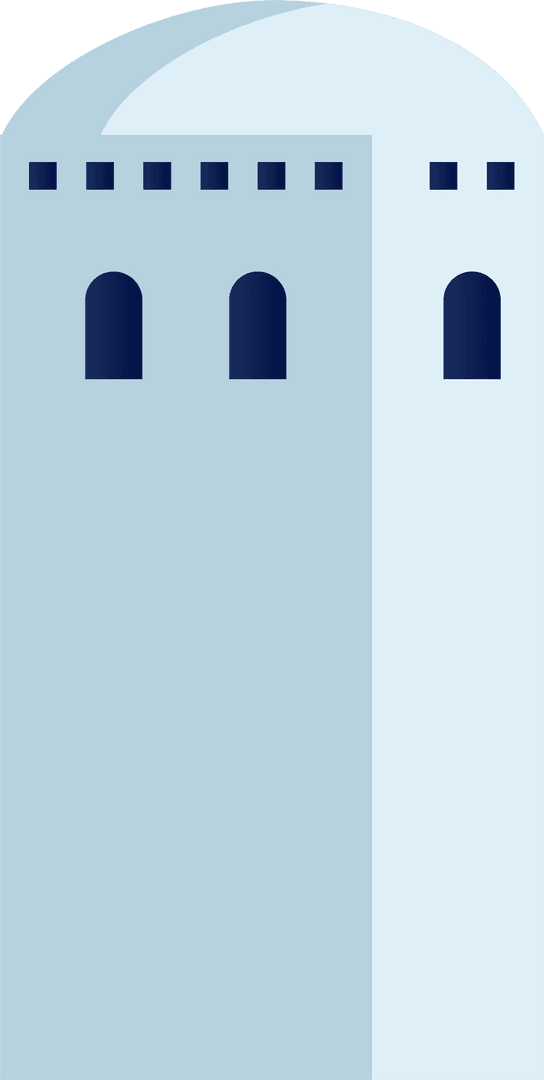 Modern Twin Towers Flat Design with Transparent Background