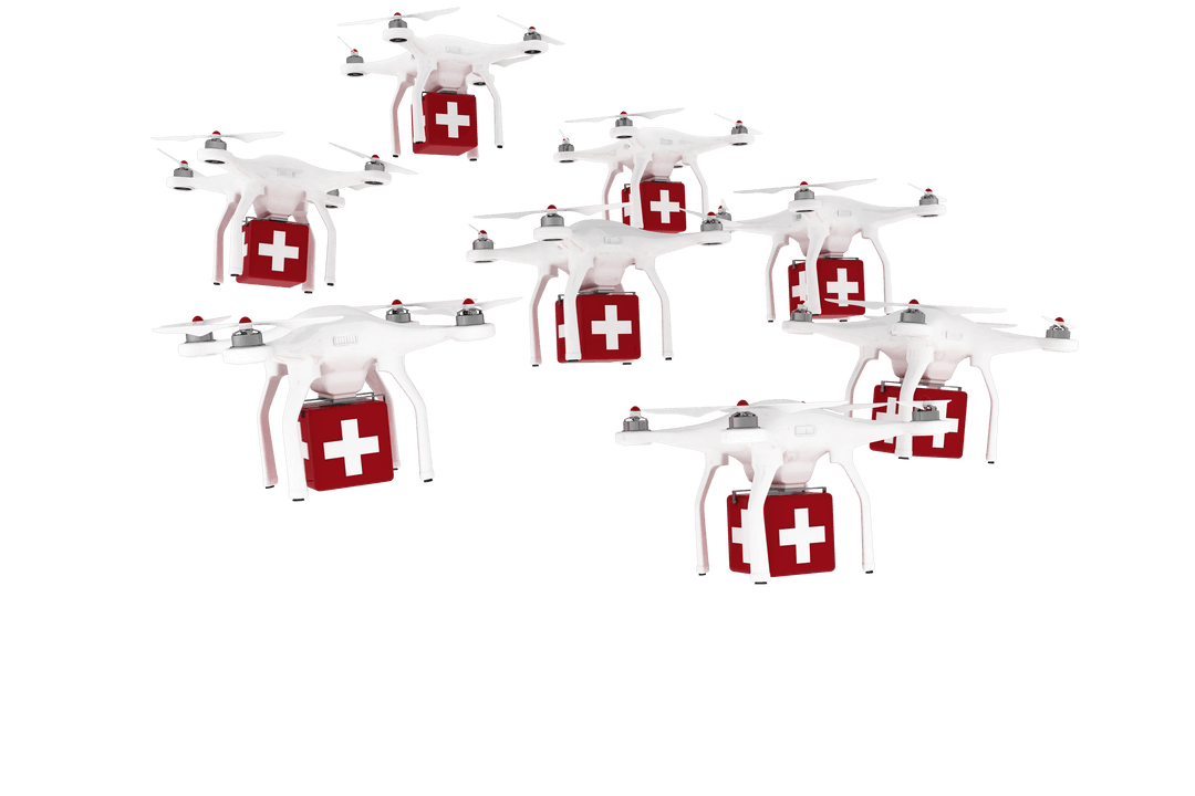Transparent Medical Drones in Symmetrical Flight for Healthcare Delivery