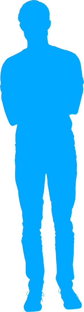 Full Length Silhouette of Man Transparent Reveal Concept