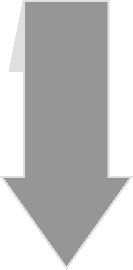 Grey Arrow Pointing Down Vector on Transparent Background