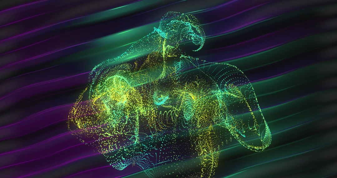 Futuristic Digital Abstract with Glowing Light Dots