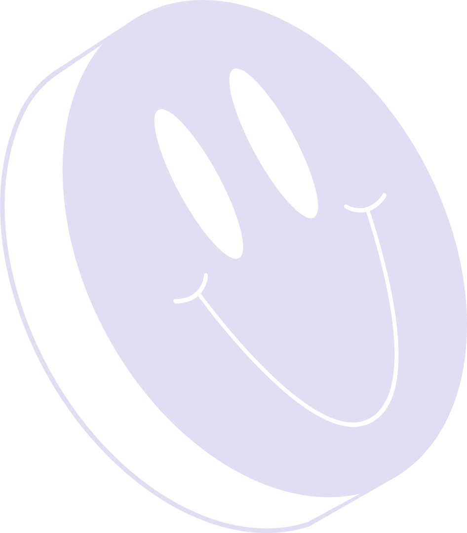Rotating Lavender Smiley Emoticon with Transparent Background