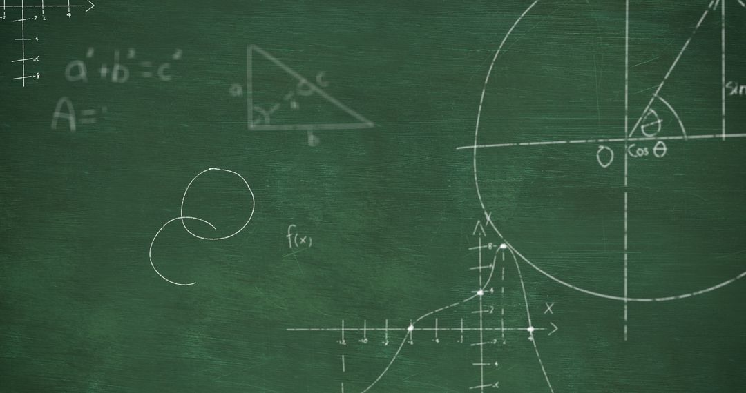 Chalkboard with Mathematic Formulas and Photon Lines