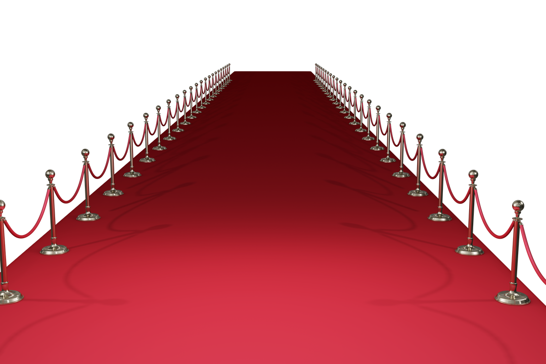 Transparent glamorous red carpet with velvet ropes and stanchions - Download Free Stock Images Pikwizard.com