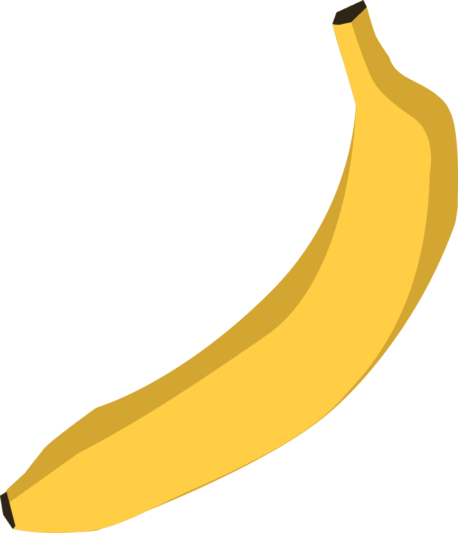 Vector transparent background banana with minimalist style