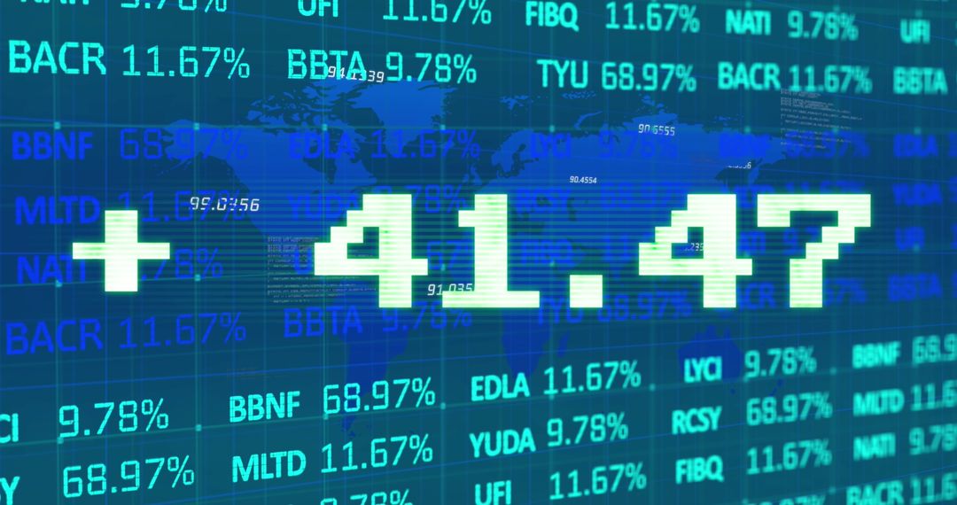 Digital Stock Market Display with Financial Growth Symbol