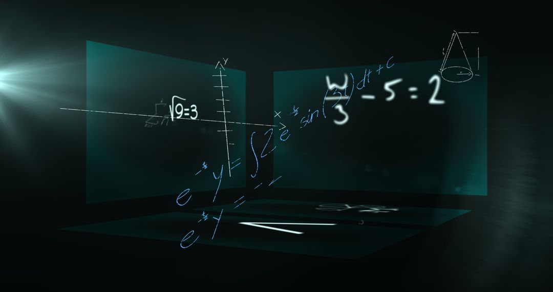 Digital Screens Displaying Complex Mathematical Equations