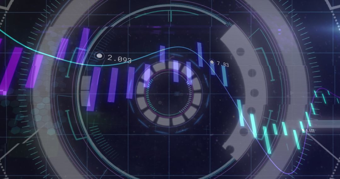 Digital Finance Analytics Over Dark Background Visual
