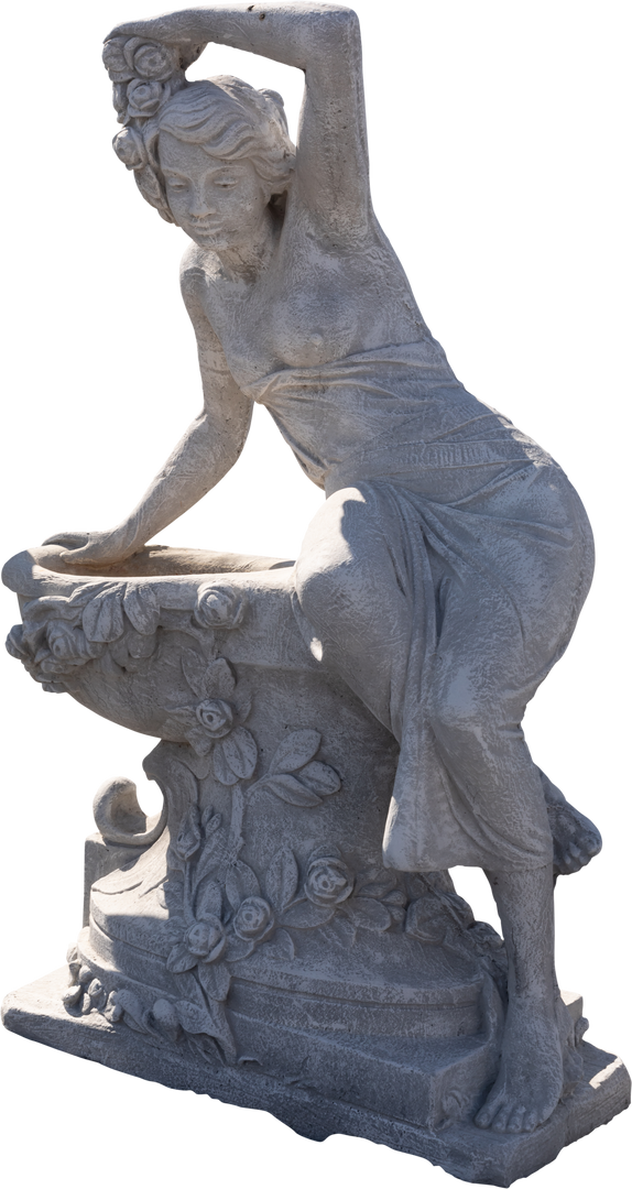 Transparent Weathered Ancient Stone Statue Woman Sitting on Fountain - Download Free Stock Images Pikwizard.com