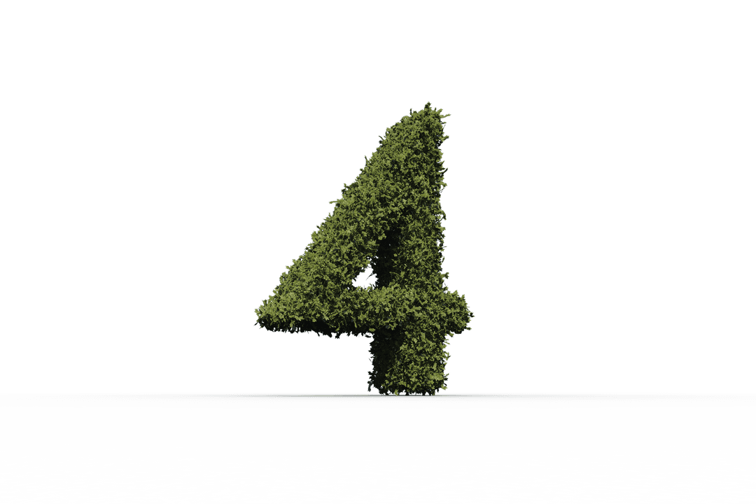 Four-Shaped Grass Pattern on Transparent Background