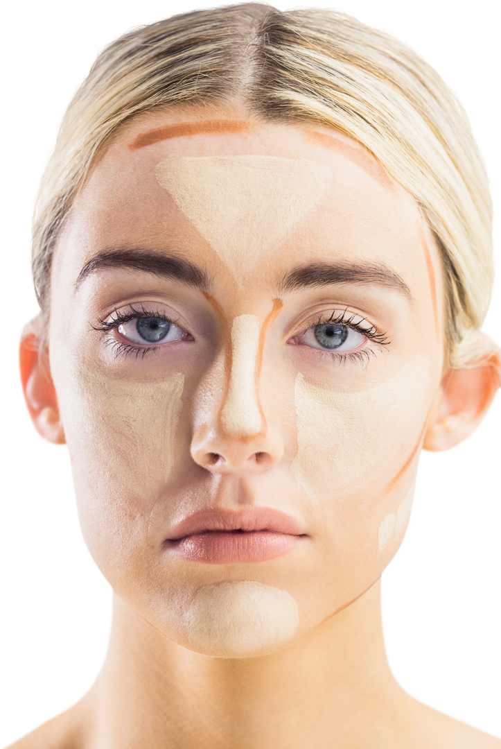 Studio Closeup of Woman with Contouring Makeup on Transparent Background - Download Free Stock Images Pikwizard.com