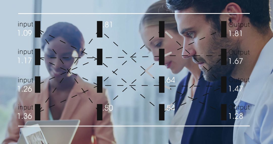 Business Colleagues Analyzing Network Diagram for Data Innovation