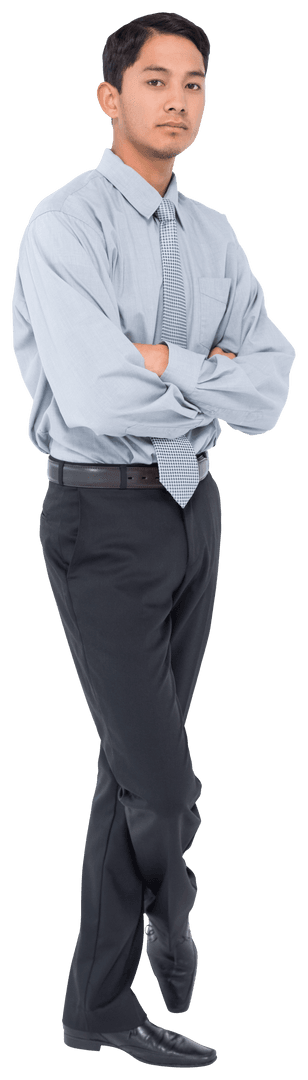 Transparent Image of Serious Biracial Businessman with Confident Pose