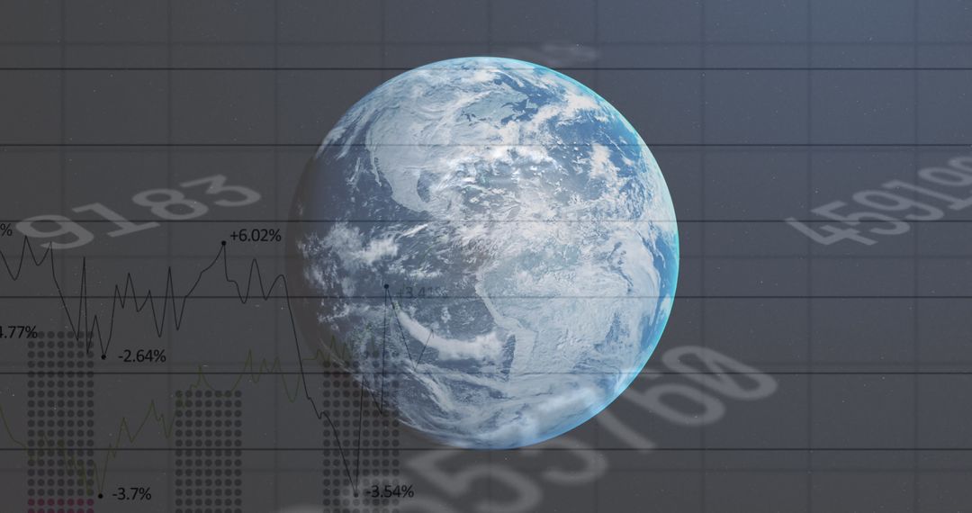 Global Economy and Technology Context Featuring Earth and Data