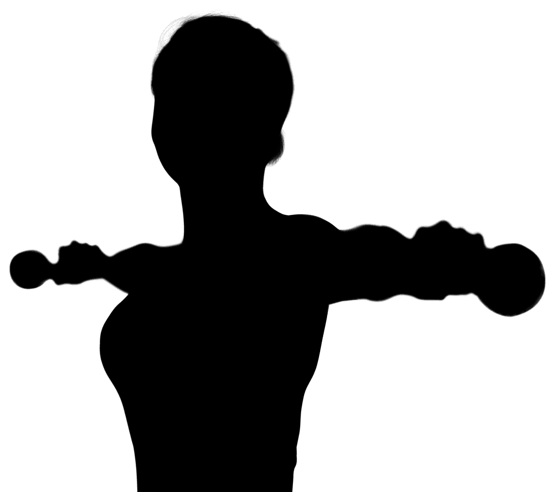 Fitness Enthusiast Holding Dumbbells Transparent Background Silhouette