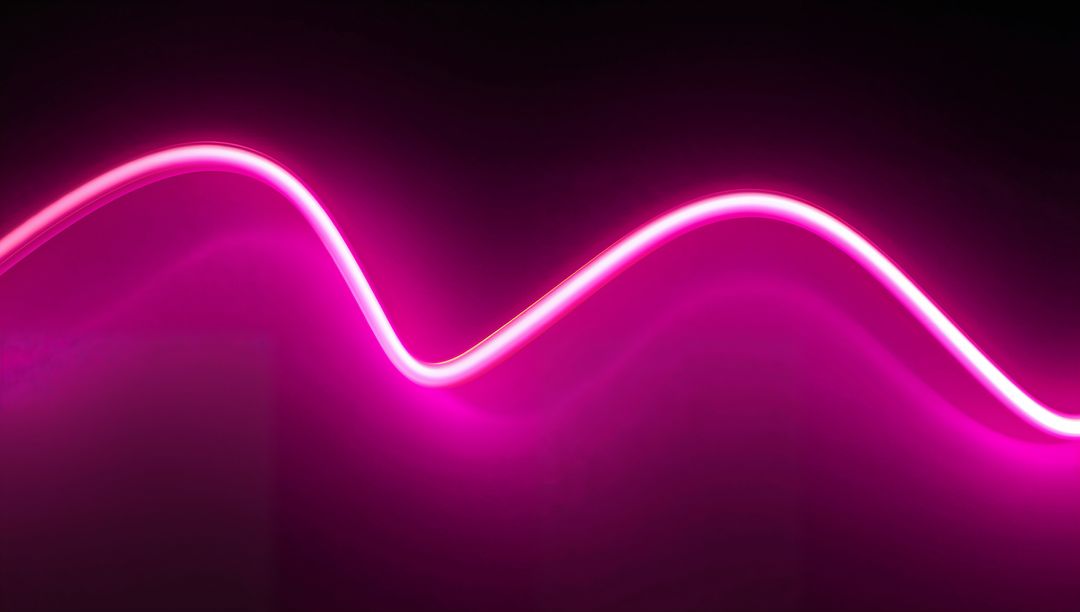 Glowing Neon Pink Sine Wave Curves on Dark Background