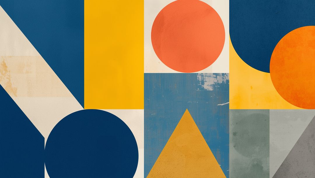 Vibrant Geometric Abstract with Bold Shapes and Textures