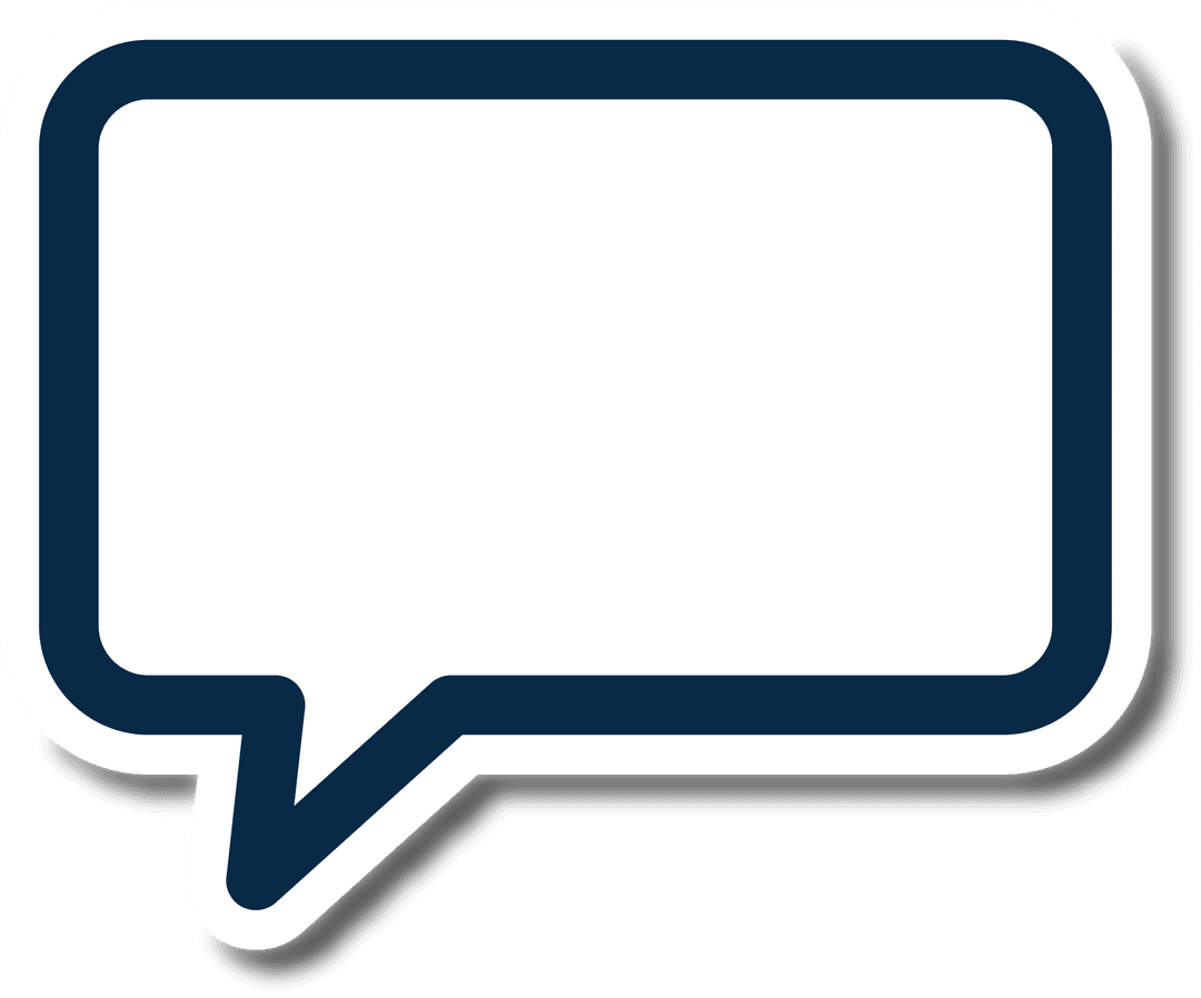 Transparent Speech Bubble on White and Blue Design