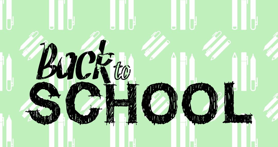 Back to School Message on Green Patterned Background