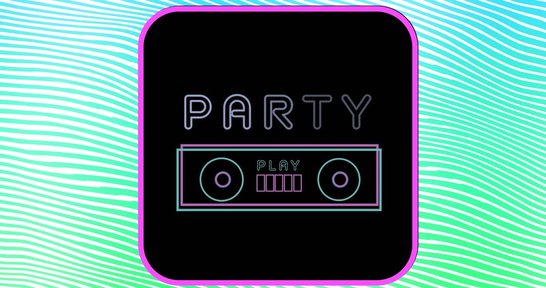Retro Party Cassette Tape with Abstract Background