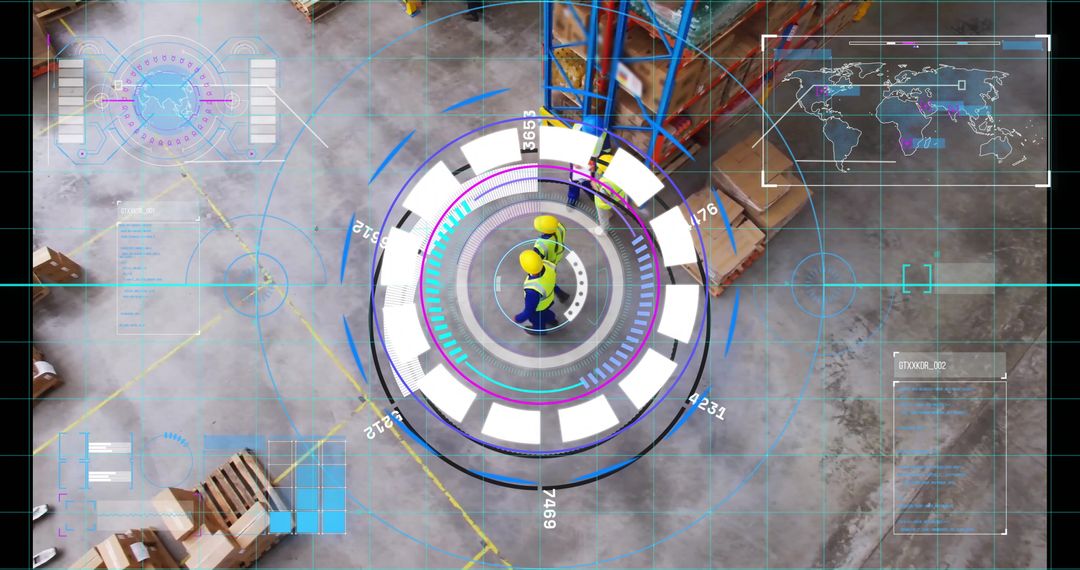 Holographic Interface Monitoring Workers in Warehouse