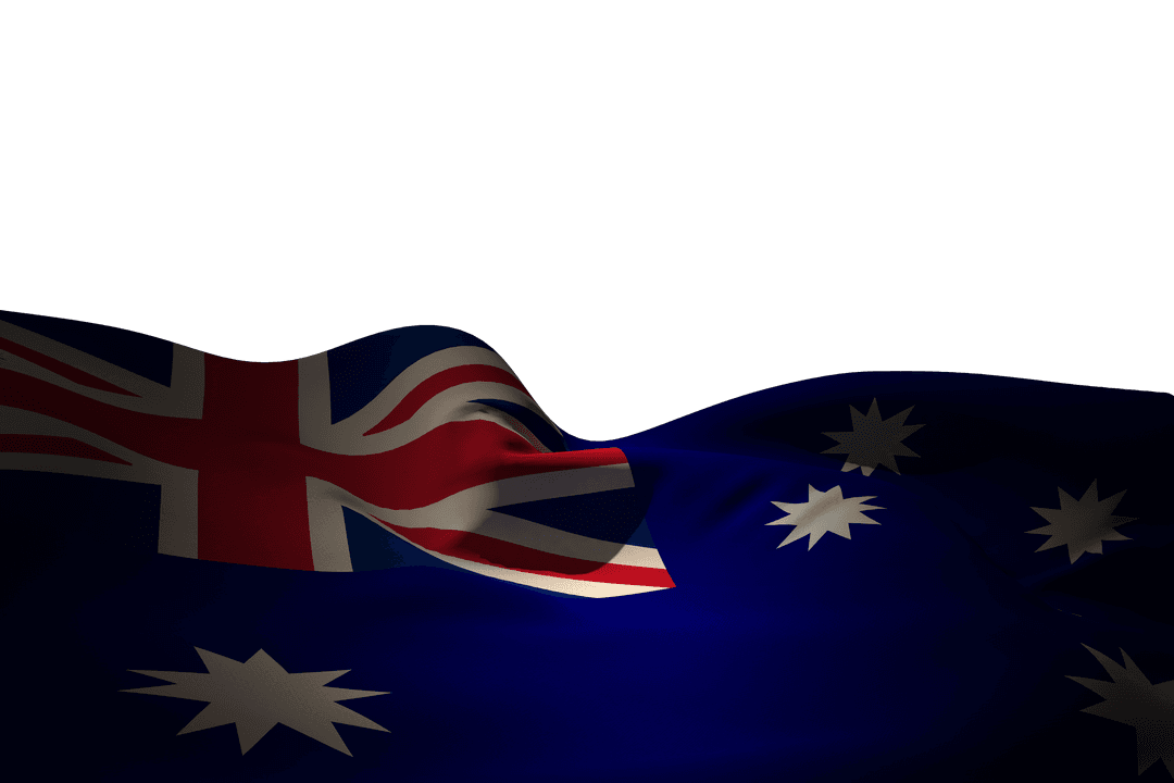 Digital Illustration of Australian Flag on Transparent Background
