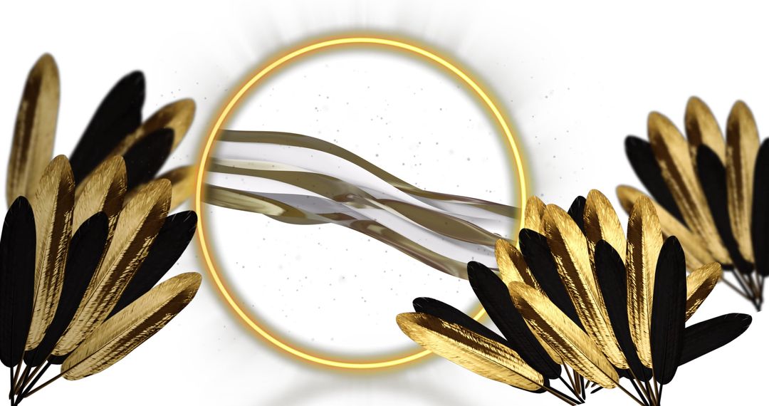 Abstract Gold Leaves with Dynamic Layered Waves