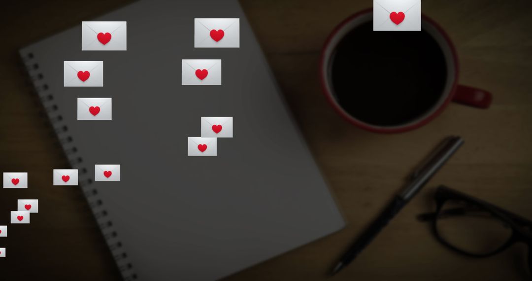 Romantic Messages and Cozy Work Atmosphere Scene