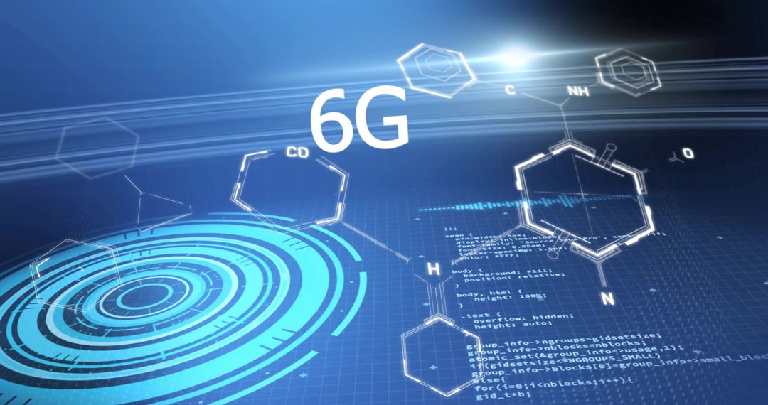 Abstract 6G Technology Concept with Digital Elements