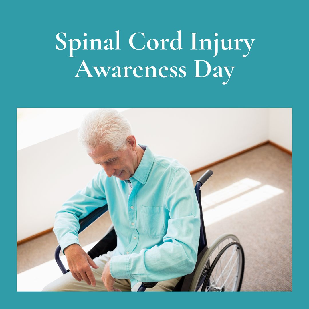 Elderly Man in Wheelchair on Spinal Cord Injury Awareness Day
