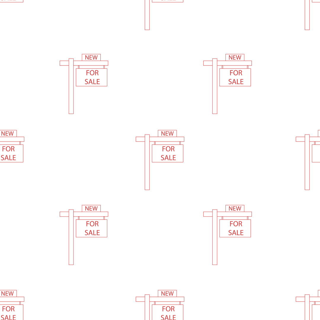 Seamless Transparent Pattern of Red For Sale Signs