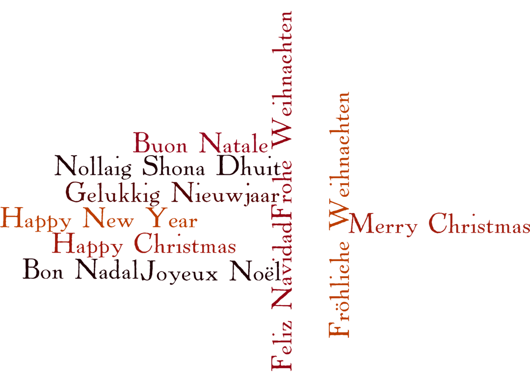 Transparent Holiday Greetings Text Art on Transparent Background