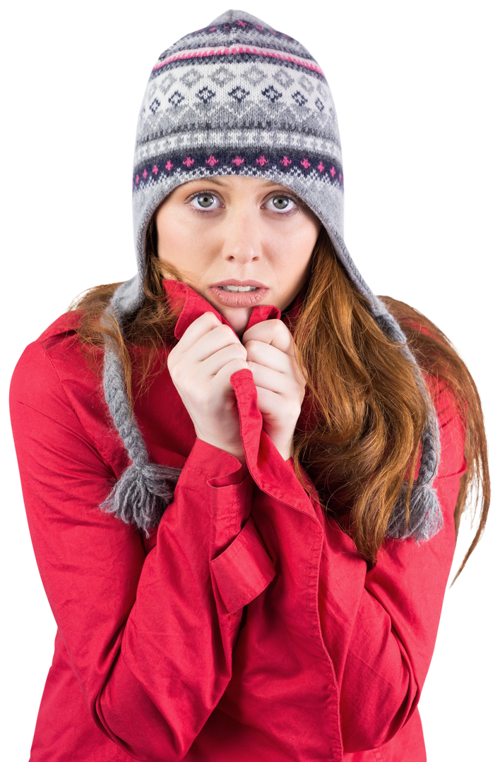 Woman in Warm Clothing Feeling Cold on Transparent Background - Download Free Stock Images Pikwizard.com