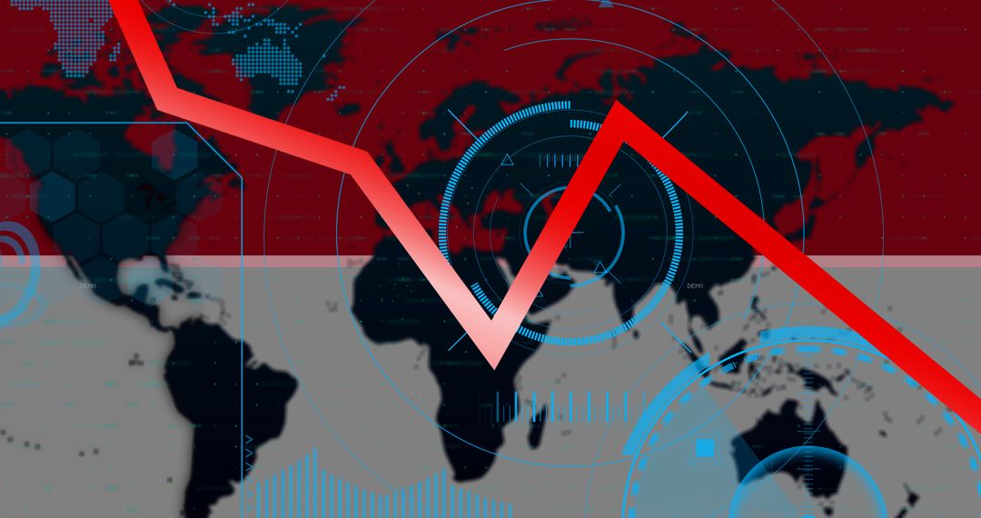 Global Economic Decline Illustrating International Turmoil Concepts