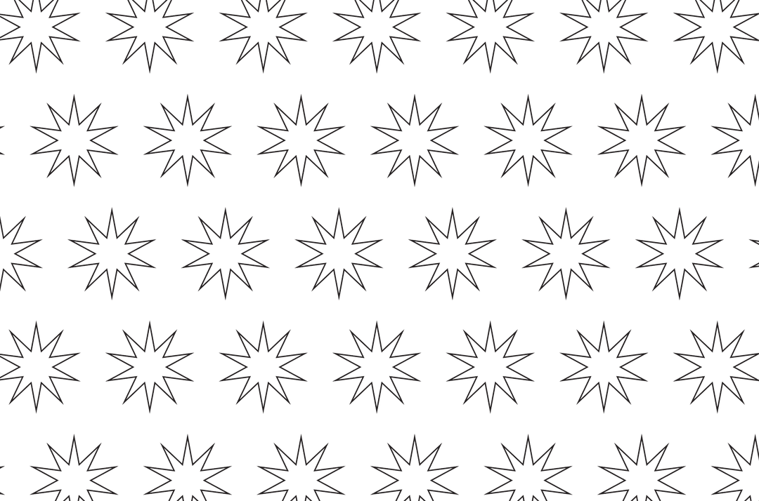 Black Star Icons on Transparent Background Seamless Pattern