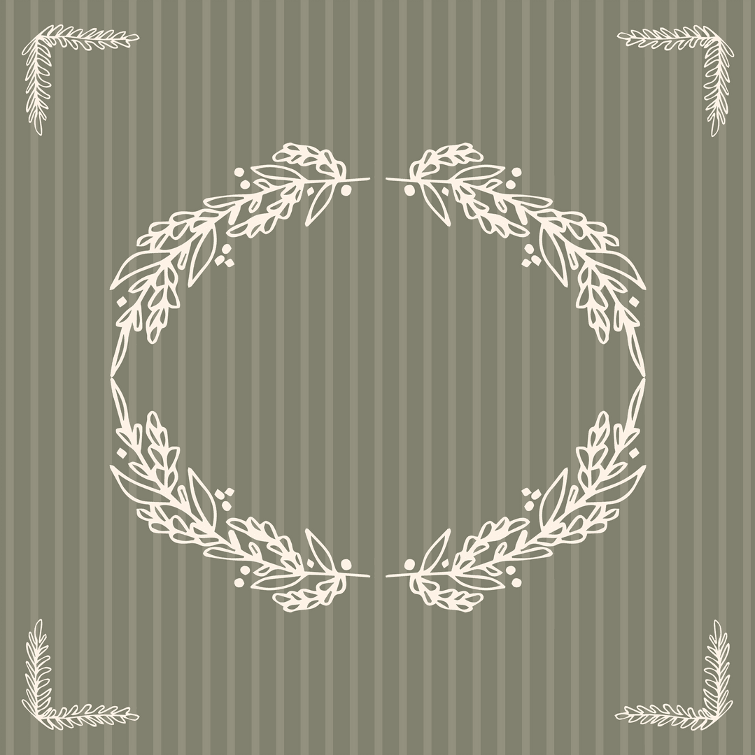 Abstract Vector Garland Frame on Transparent Striped Background