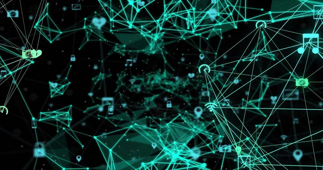 Digital Network Connections with Infographic Icons Texture